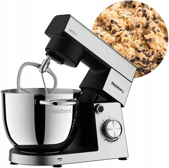 Webber Κουζινομηχανή 1500W με Ανοξείδωτο Κάδο 5.2lt Inox