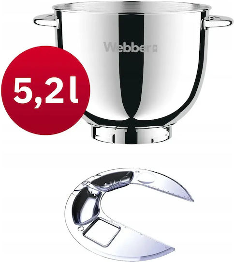 Webber Κουζινομηχανή 1500W με Ανοξείδωτο Κάδο 5.2lt Inox