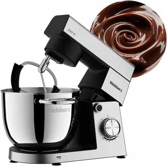 Webber Κουζινομηχανή 1500W με Ανοξείδωτο Κάδο 5.2lt Inox