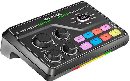 Fifine Stream Audio Controller Gaming Mixer SC8 RGB for PC