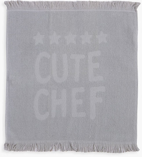 Nef-Nef Homeware Bamb.cute Chef Tea Towel Made of 100% Cotton in Ecru Colour 50x50cm