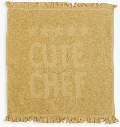 Nef-Nef Homeware Bamb.cute Chef Tea Towel Made of 100% Cotton in Ecru Colour 50x50cm