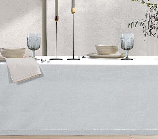 Nef-Nef Homeware Baumwoll-Tischtuch Steady Hellgrau 180x180cm
