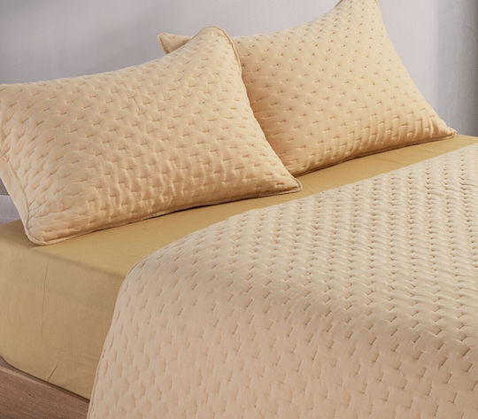 Nef-Nef Homeware Adelle Cuvertură Pat Dublu Microfibra Galben Unt 230x240cm