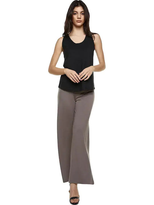 Women's Cotton Sleeveless Black Blouse