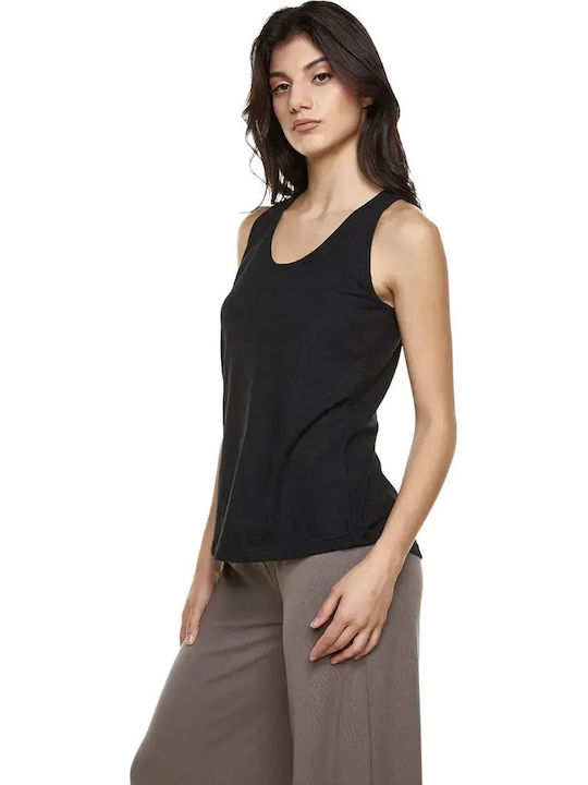 Women's Cotton Sleeveless Black Blouse