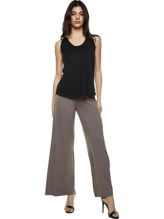Women's Cotton Sleeveless Black Blouse