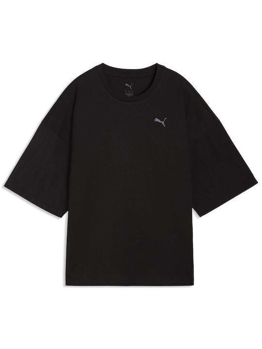 Women's Cotton Short Sleeve Top Puma Black