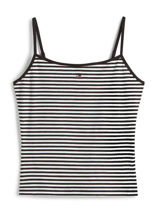 Women's Cotton Top with Spaghetti Straps Black