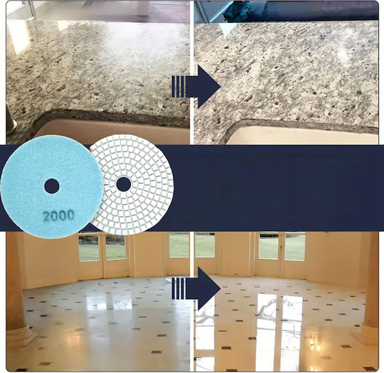 Set 10 Discuri De Șlefuire Cu Diamant Zola 80 Mm Diametru Granulație 2000 Prindere Velcro Plăci Piatra Ceramică Marmură Plăci De Acoperiș Teracotă Utilizare Uscată Și Umidă Alb