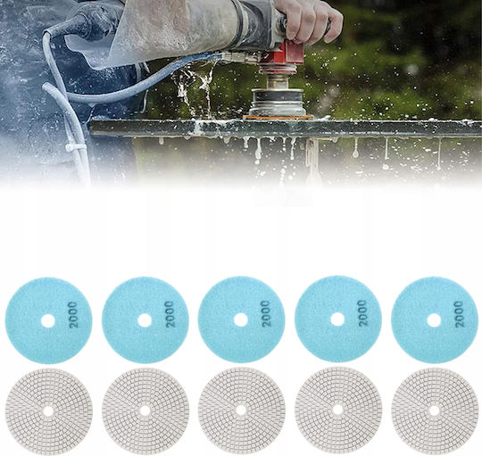 Set 10 Discuri De Șlefuire Cu Diamant Zola 80 Mm Diametru Granulație 2000 Prindere Velcro Plăci Piatra Ceramică Marmură Plăci De Acoperiș Teracotă Utilizare Uscată Și Umidă Alb