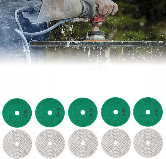 Set 10 Discuri De Șlefuire Diamantate De Polizare Zola 80 Mm Diametru 1000 Granulație Prindere Velcro Plăci Piatra Ceramică Marmură Țiglă Acoperiș Teracotă Utilizare Uscată Și Umedă Verde