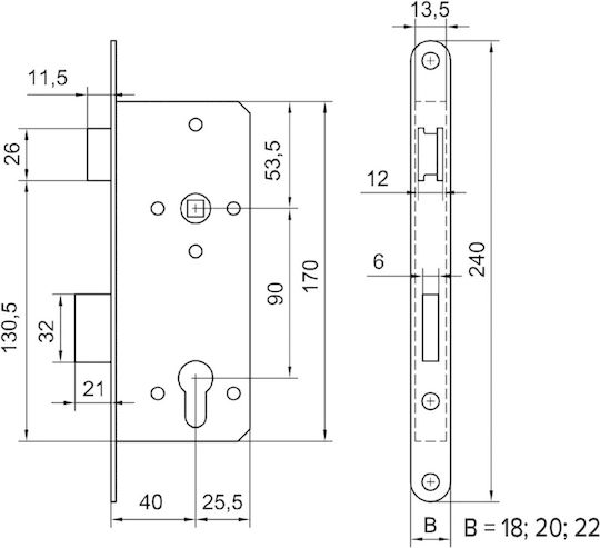 Y 90 Package Lock+handle+cylinder Oro 35-501 Ext 5704