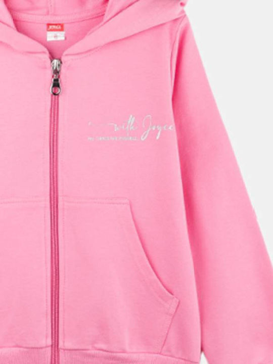 Kids Cardigan Cotton with Hood Pink