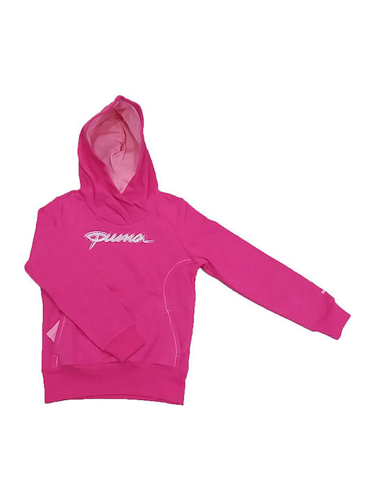 PUMA Παιδικό Φούτερ με Κουκούλα Φούξια Ecript