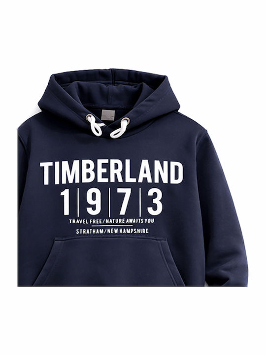 Kinder Sweatshirt mit Kapuze und Taschen Marineblau