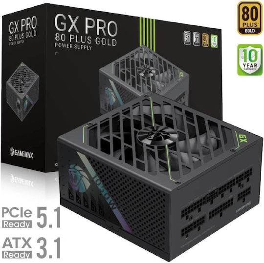 GameMax GX PRO 1050G 1050W Μαύρο Τροφοδοτικό Υπολογιστή Full Modular 80 Plus Gold