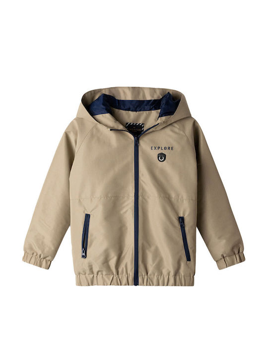 Kids Sports Jacket with Hood Beige