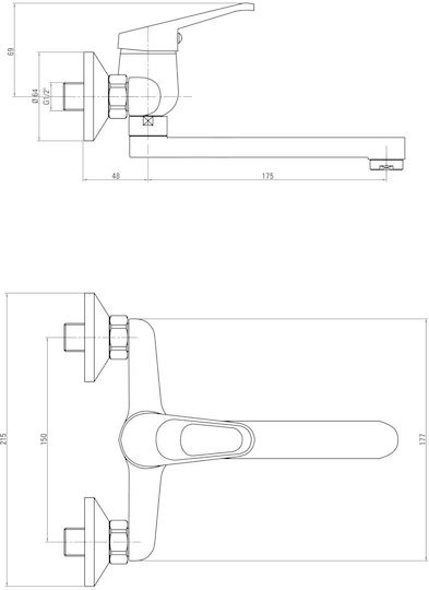 Deante Set Mixer & Gură Îngropată pentru Lavabo Argintiu Deante Set Mixer & Gură Îngropată pentru Lavabo Argintiu