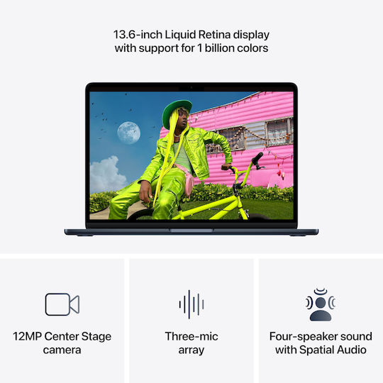 Apple MacBook Air 13.6" IPS Retina Display (M5-10-Core/16GB/512GB SSD/8-Core GPU) Midnight (UK Keyboard)