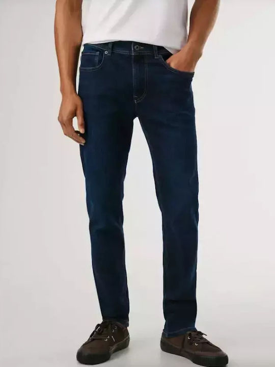London Men's Jeans Pants with Slim Tapered Fit Blue
