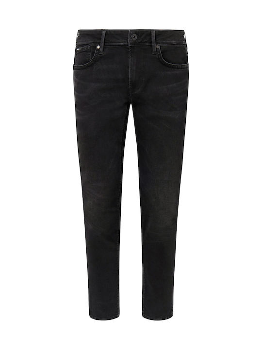 'hatch' Herren Jeanshose Elastisch mit Skinny Passform Schwarz