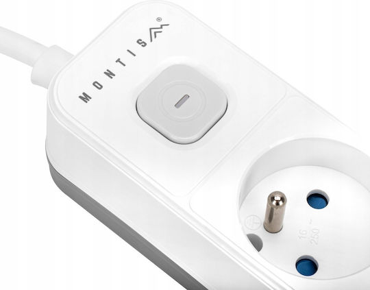Montis Πολύπριζο 3 Θέσεων με USB-A και Καλώδιο 1.5m