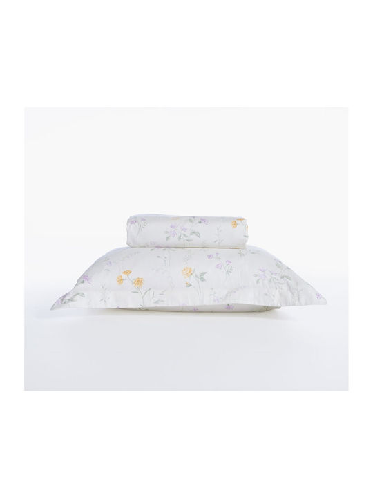 Nef-Nef Homeware Cotton Duvet Cover Set 240x230cm Super King Size With 2 Pillowcases Rozaria Ecru
