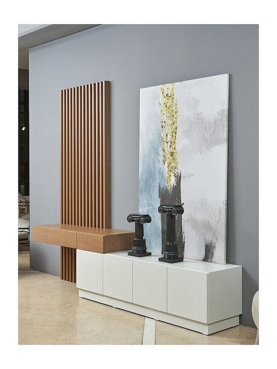 Dhome Flurmöbel & Aufbewahrung Light Walnut Länge 130 Breite 30 Höhe 50cm
