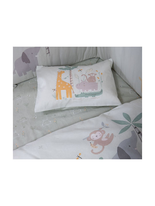 Nef-Nef Homeware Σετ Βρεφικά Σεντόνια Κούνιας Βαμβακερά Savana Πράσινα 120x170εκ. 3τμχ