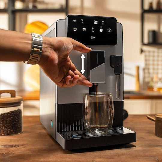 Cecotec Automatic Espresso Machine 1500W 19bar Pressure for Cappuccino with Grinder Silver