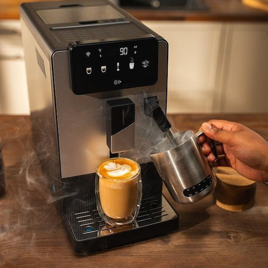 Cecotec Automatic Espresso Machine 1500W 19bar Pressure for Cappuccino with Grinder Silver