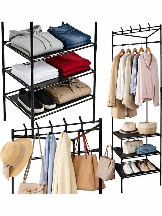 Verk Group Floor Garment Rack Metal Black 174x42cm