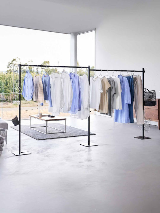 Yamazaki Folding Floor Clothes Drying Rack Made of Stainless Steel with Hanging Length 2.786m