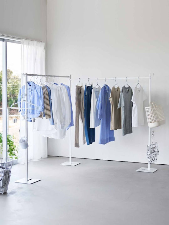 Yamazaki Folding Floor Clothes Drying Rack Made of Stainless Steel with Hanging Length 2.786m