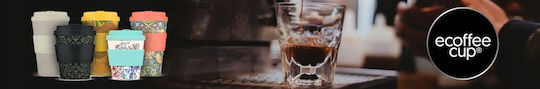Ecoffee Cup Κούπα Πλαστική με Καπάκι Ροζ 350ml