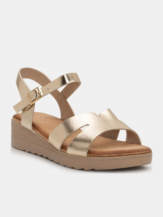 Γυναικεία Σανδάλια Flatforms Χρυσά