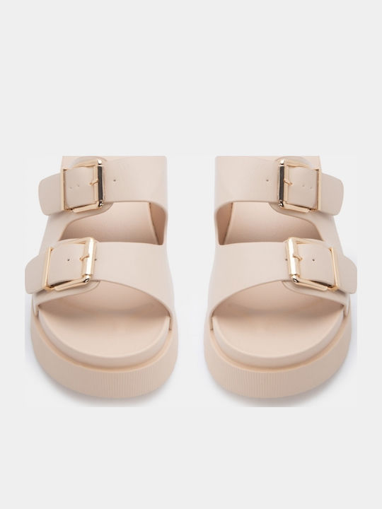 Sandale Casual Damă Flatforme Bej
