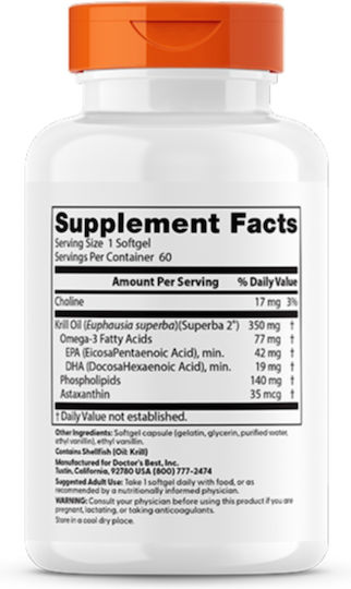 Doctor's Best Real Krill 350mg 60 softgels