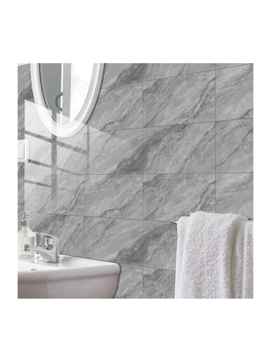 Set 16 Self-adhesive Tiles Marble Pattern Tile Imitation Sticker Waterproof 30x15 Cm Gray