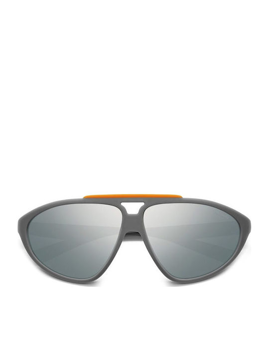 Polaroid Men's Sunglasses with Black Plastic Frame and Silver Polarized Mirror Lens PLD2151/S RIW/EX