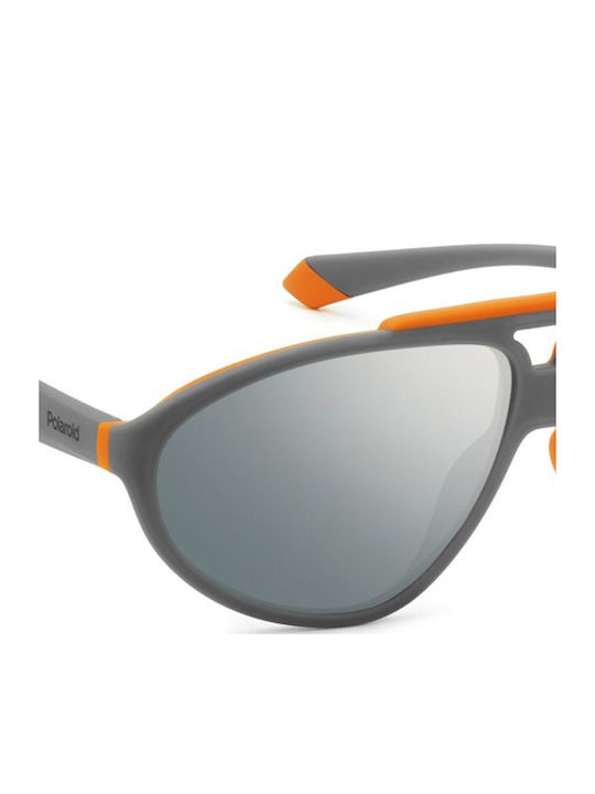 Polaroid Men's Sunglasses with Black Plastic Frame and Silver Polarized Mirror Lens PLD2151/S RIW/EX
