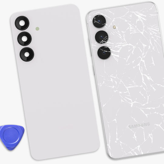 Clappio Compatible Battery Cover Galaxy S25 Fe Built-in Adhesive White
