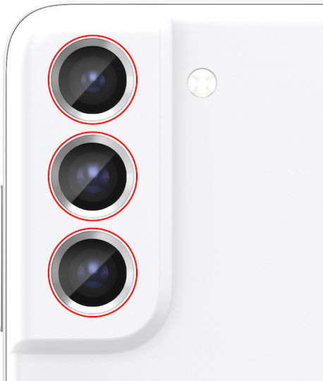 Clappio Rear Camera Lenses Galaxy S21 Fe Integrated Frame White