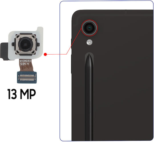 Clappio Replacement Rear Camera Galaxy Tab S9 13mp Clear Photo Black