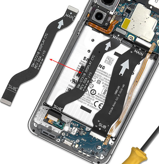 Clappio Kompatibles LCD Bildschirm Flexkabel Galaxy S25 Fe Flexibel Schwarz