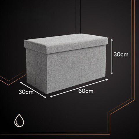 Taburet Camera De Zi Cu Spațiu De Depozitare Tapițat Cu Țesătură Gri 60x30x30cm
