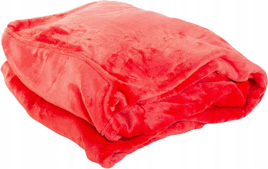 Pelzige Decke mit Ärmeln 140x200cm Rot