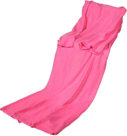 Κουβέρτα με Μανίκια 138x180εκ. Pink