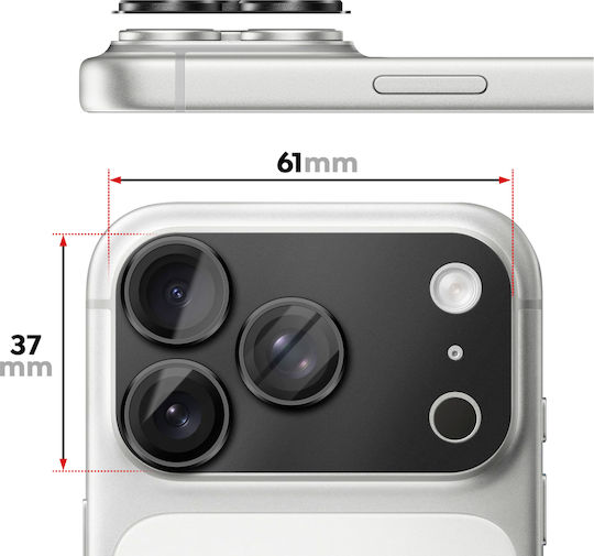 Avizar Camera Lens Protection Iphone 17 Pro Monoblock Aluminum Frame Black